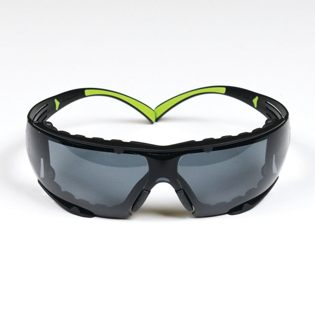 3M SecureFit Safety Glasses, Z87 Plus Anti-Fog Anti-Scratch Gray Lens, Green Black Frame, Removable Foam Gasket, Polycarbonate, UV Protection (SF402AF-FM) (7100112244)  - (20Pack)