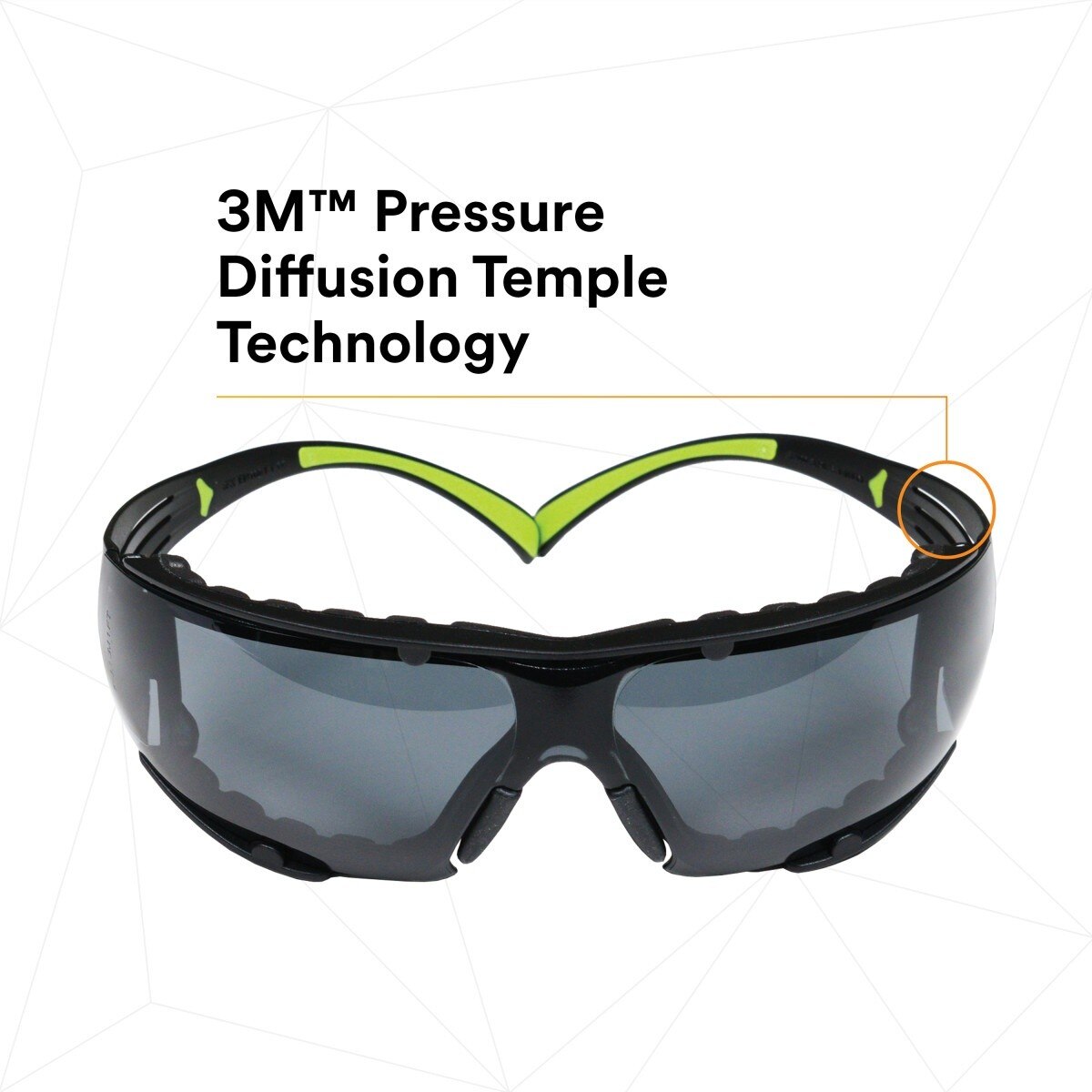 3M SecureFit Safety Glasses, Z87 Plus Anti-Fog Anti-Scratch Gray Lens, Green Black Frame, Removable Foam Gasket, Polycarbonate, UV Protection (SF402AF-FM) (7100112244)  - (20Pack) - 4