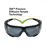 3M SecureFit Safety Glasses, Z87 Plus Anti-Fog Anti-Scratch Gray Lens, Green Black Frame, Removable Foam Gasket, Polycarbonate, UV Protection (SF402AF-FM) (7100112244)  - (20Pack) - 4