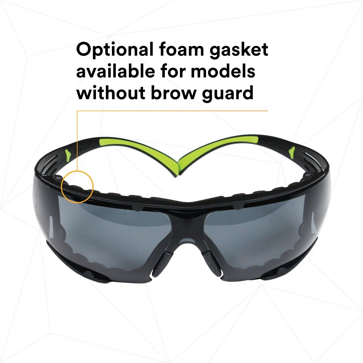 3M SecureFit Safety Glasses, Z87 Plus Anti-Fog Anti-Scratch Gray Lens, Green Black Frame, Removable Foam Gasket, Polycarbonate, UV Protection (SF402AF-FM) (7100112244)  - (20Pack) - 6