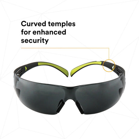 3M SF402AF SecureFit 400 Series Safety Glasses, Anti Fog Anti Scratch, Gray Lens, Black Green Frame (7100112433)  - (20Pack) - 5