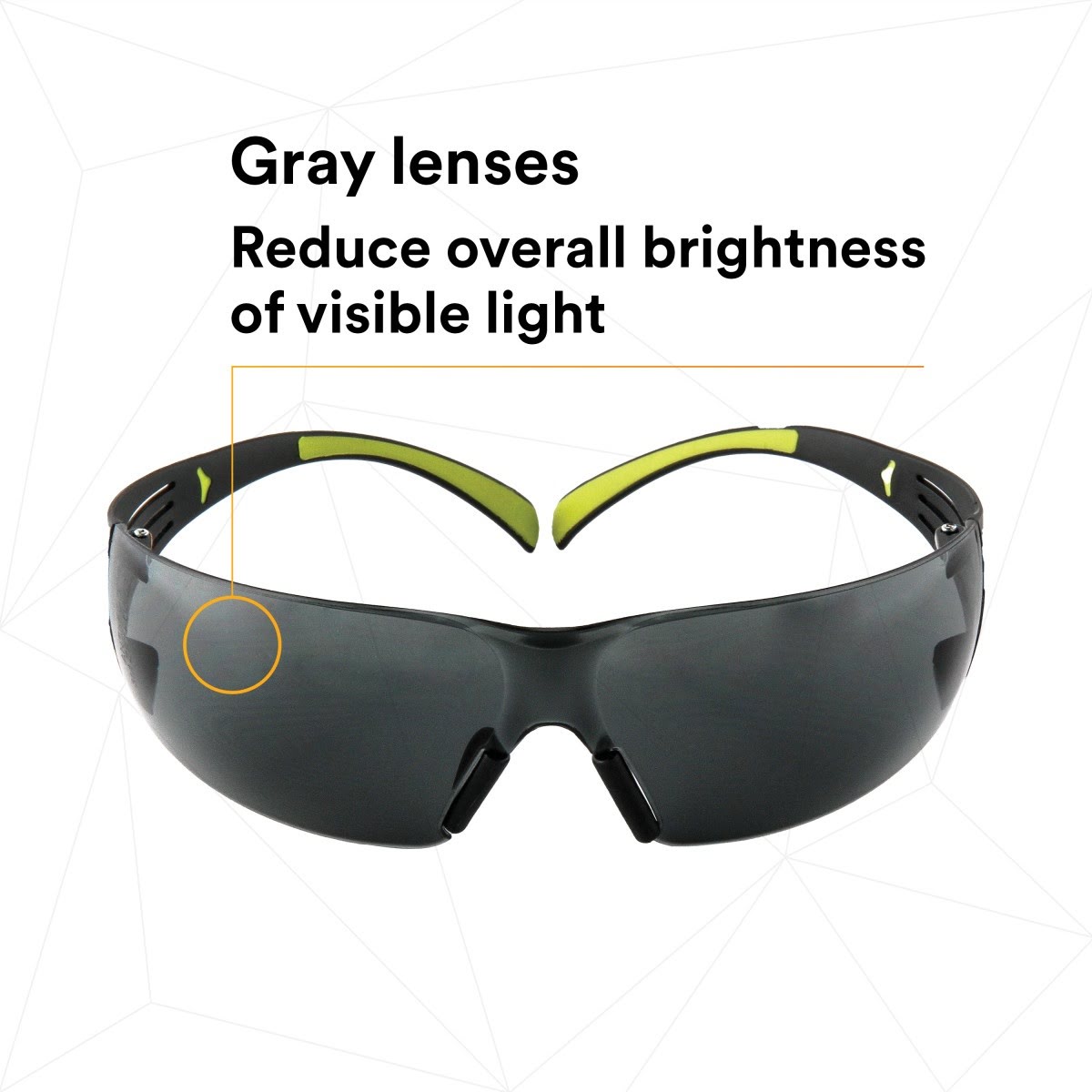 3M SF402AF SecureFit 400 Series Safety Glasses, Anti Fog Anti Scratch, Gray Lens, Black Green Frame (7100112433)  - (20Pack) - 6