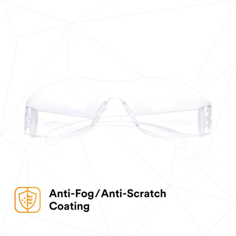 3M 7100112434 Tekk Virtua Anti-Fog Safety Glasses, Clear Frame and Lens  - (20Pack) - 5