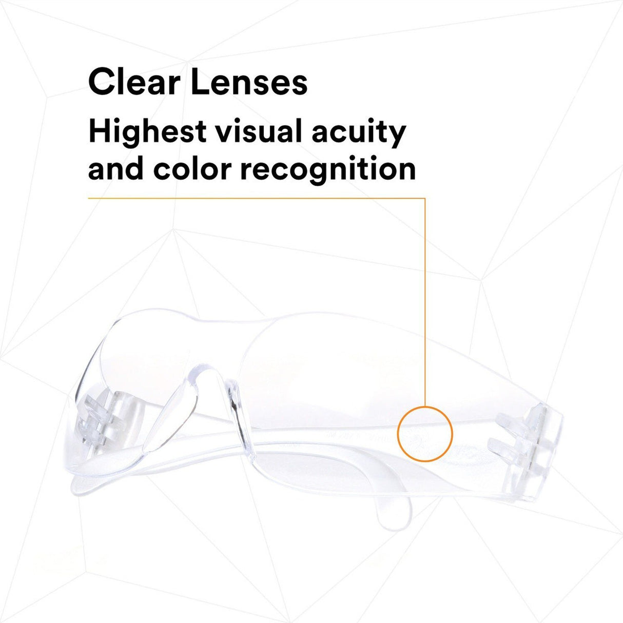 3M 11329-00000-20 Tekk Virtua Anti-Fog Safety Glasses, Clear Frame and Lens (7100112434) - 7