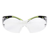 3M SF401AF SecureFit Safety Glasses, 400 Series, Clear Lens, Anti-Fog Anti-Scratch, Green/Black Frame, Polycarbonate, ANSI Z87, UV Protection (7100112435) (20 Pack)