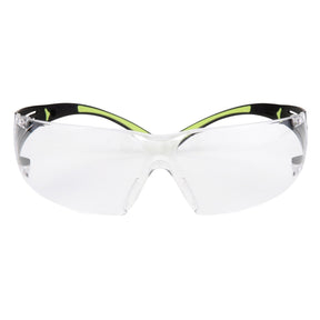 3M SF401AF SecureFit Safety Glasses, 400 Series, Clear Lens, Anti-Fog Anti-Scratch, Green/Black Frame, Polycarbonate, ANSI Z87, UV Protection (7100112435) (20 Pack)