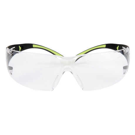3M SF401AF SecureFit Safety Glasses, 400 Series, Clear Lens, Anti-Fog Anti-Scratch, Green/Black Frame, Polycarbonate, ANSI Z87, UV Protection (7100112435)  - (20Pack)