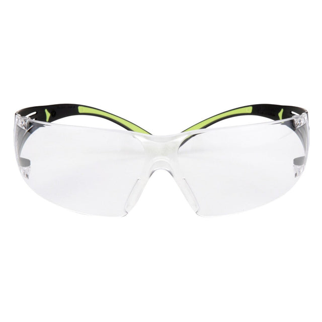 3M SF401AF SecureFit Safety Glasses, 400 Series, Clear Lens, Anti-Fog Anti-Scratch, Green/Black Frame, Polycarbonate, ANSI Z87, UV Protection (7100112435)  - (20Pack)