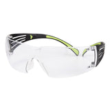 3M SF401AF SecureFit Safety Glasses, 400 Series, Clear Lens, Anti-Fog Anti-Scratch, Green/Black Frame, Polycarbonate, ANSI Z87, UV Protection (7100112435)  - (20Pack) - 2