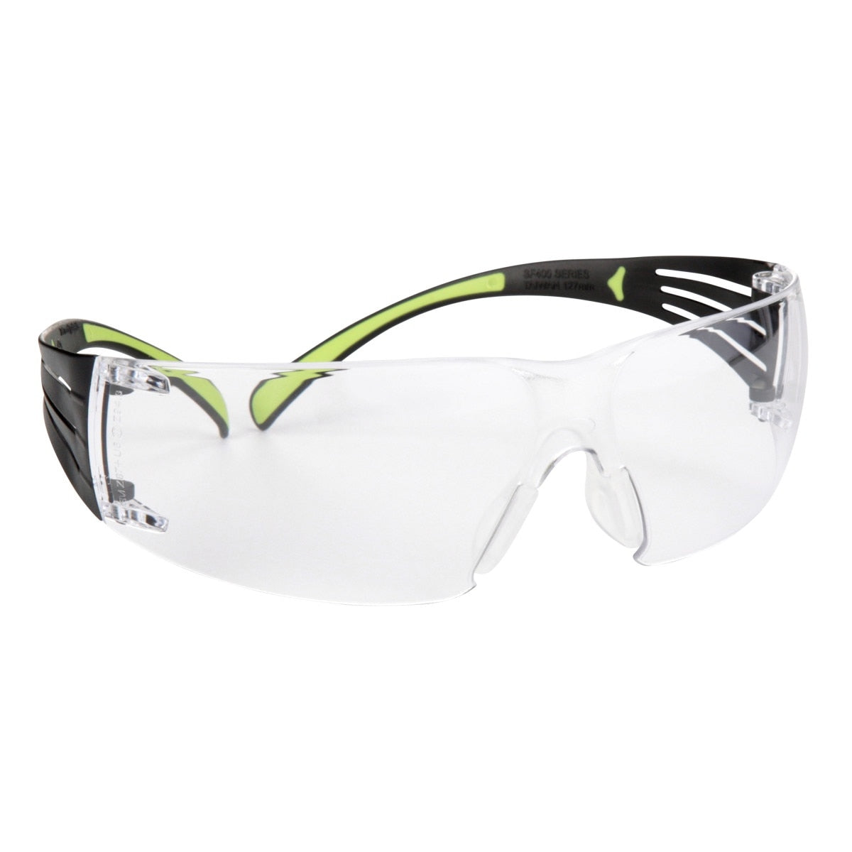 3M SF401AF SecureFit Safety Glasses, 400 Series, Clear Lens, Anti-Fog Anti-Scratch, Green/Black Frame, Polycarbonate, ANSI Z87, UV Protection (7100112435) (20 Pack) - 3