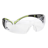 3M SF401AF SecureFit Safety Glasses, 400 Series, Clear Lens, Anti-Fog Anti-Scratch, Green/Black Frame, Polycarbonate, ANSI Z87, UV Protection (7100112435) (20 Pack) - 3