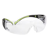 3M SF401AF SecureFit Safety Glasses, 400 Series, Clear Lens, Anti-Fog Anti-Scratch, Green/Black Frame, Polycarbonate, ANSI Z87, UV Protection (7100112435)  - (20Pack) - 3