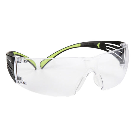 3M SF401AF SecureFit Safety Glasses, 400 Series, Clear Lens, Anti-Fog Anti-Scratch, Green/Black Frame, Polycarbonate, ANSI Z87, UV Protection (7100112435)  - (20Pack) - 3