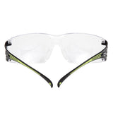 3M SF401AF SecureFit Safety Glasses, 400 Series, Clear Lens, Anti-Fog Anti-Scratch, Green/Black Frame, Polycarbonate, ANSI Z87, UV Protection (7100112435) (20 Pack) - 4