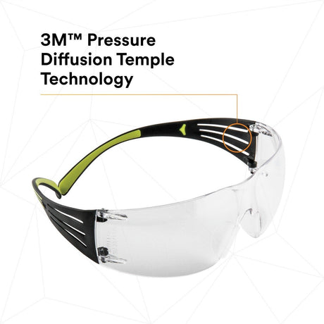 3M SF401AF SecureFit Safety Glasses, 400 Series, Clear Lens, Anti-Fog Anti-Scratch, Green/Black Frame, Polycarbonate, ANSI Z87, UV Protection (7100112435)  - (20Pack) - 5
