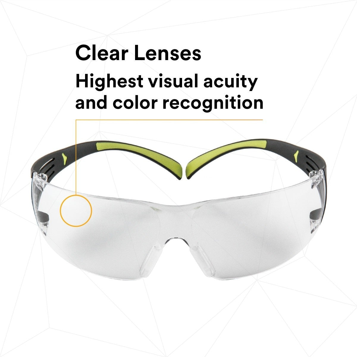 3M SF401AF SecureFit Safety Glasses, 400 Series, Clear Lens, Anti-Fog Anti-Scratch, Green/Black Frame, Polycarbonate, ANSI Z87, UV Protection (7100112435) (20 Pack) - 6