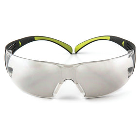 3M SF410AS SecureFit Anti-Scratch Indoor/Outdoor Mirror Lens Safety Glasses, Green/Black Frame, ANSI Z87 (SF410AS) (7100112436) (Case of 20)  - (20Pack)