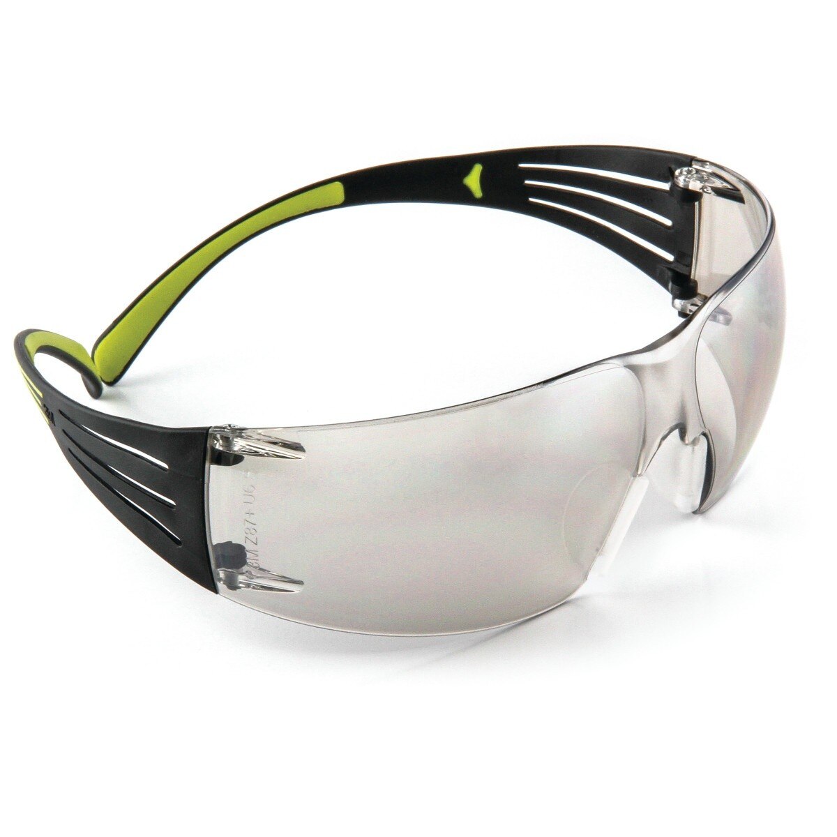 3M SF410AS SecureFit Anti-Scratch Indoor/Outdoor Mirror Lens Safety Glasses, Green/Black Frame, ANSI Z87 (SF410AS) (7100112436) (Case of 20)  - (20Pack) - 2
