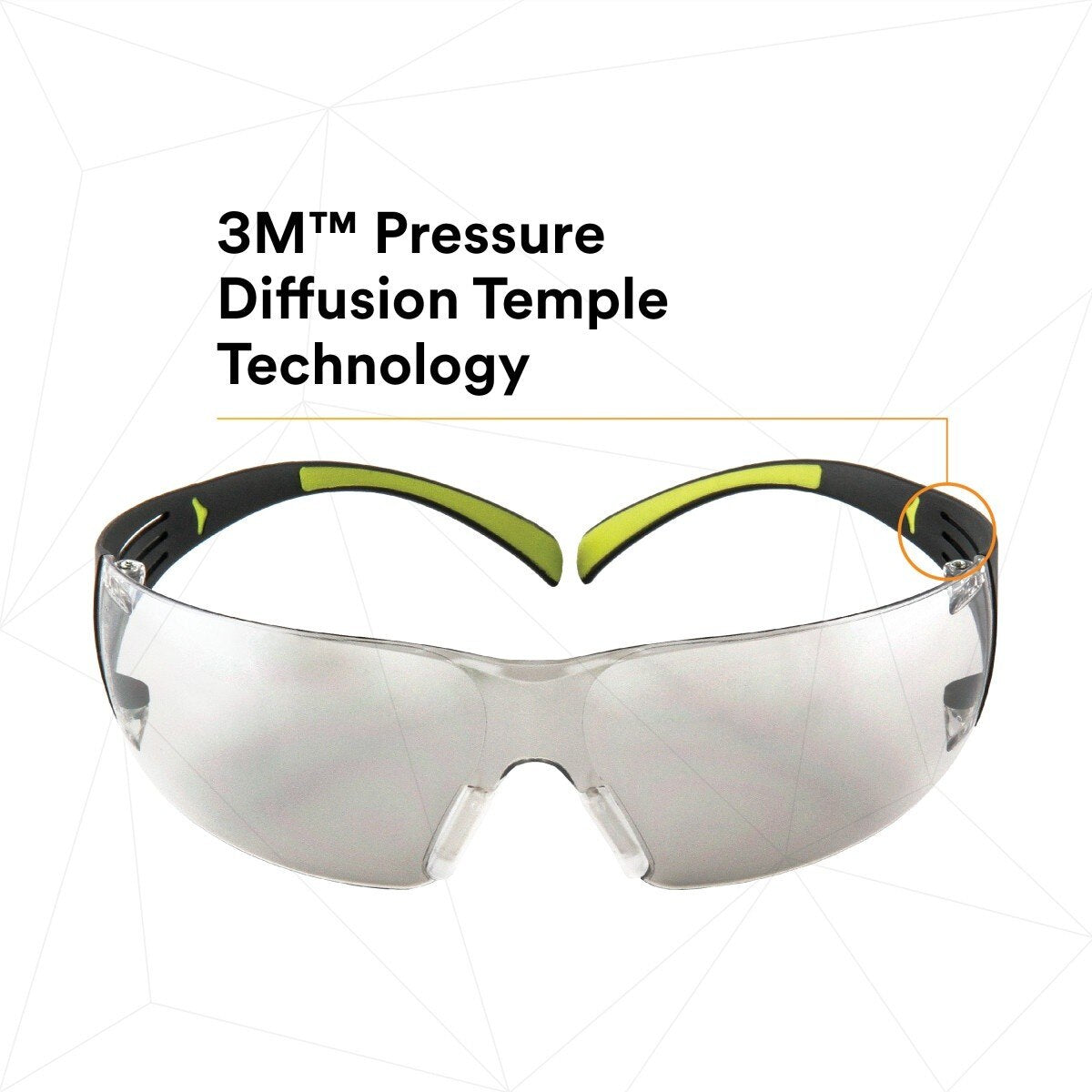 3M SF410AS SecureFit Anti-Scratch Indoor/Outdoor Mirror Lens Safety Glasses, Green/Black Frame, ANSI Z87 (SF410AS) (7100112436) (Case of 20)  - (20Pack) - 6