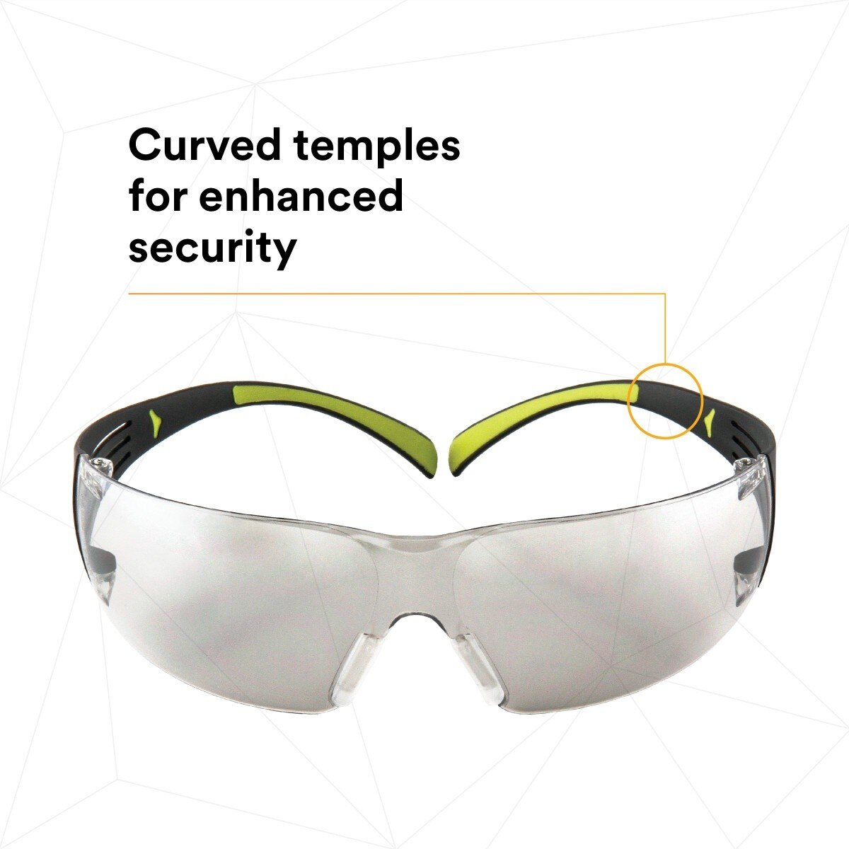 3M SF410AS SecureFit Anti-Scratch Indoor/Outdoor Mirror Lens Safety Glasses, Green/Black Frame, ANSI Z87 (SF410AS) (7100112436) (Case of 20)  - (20Pack) - 7