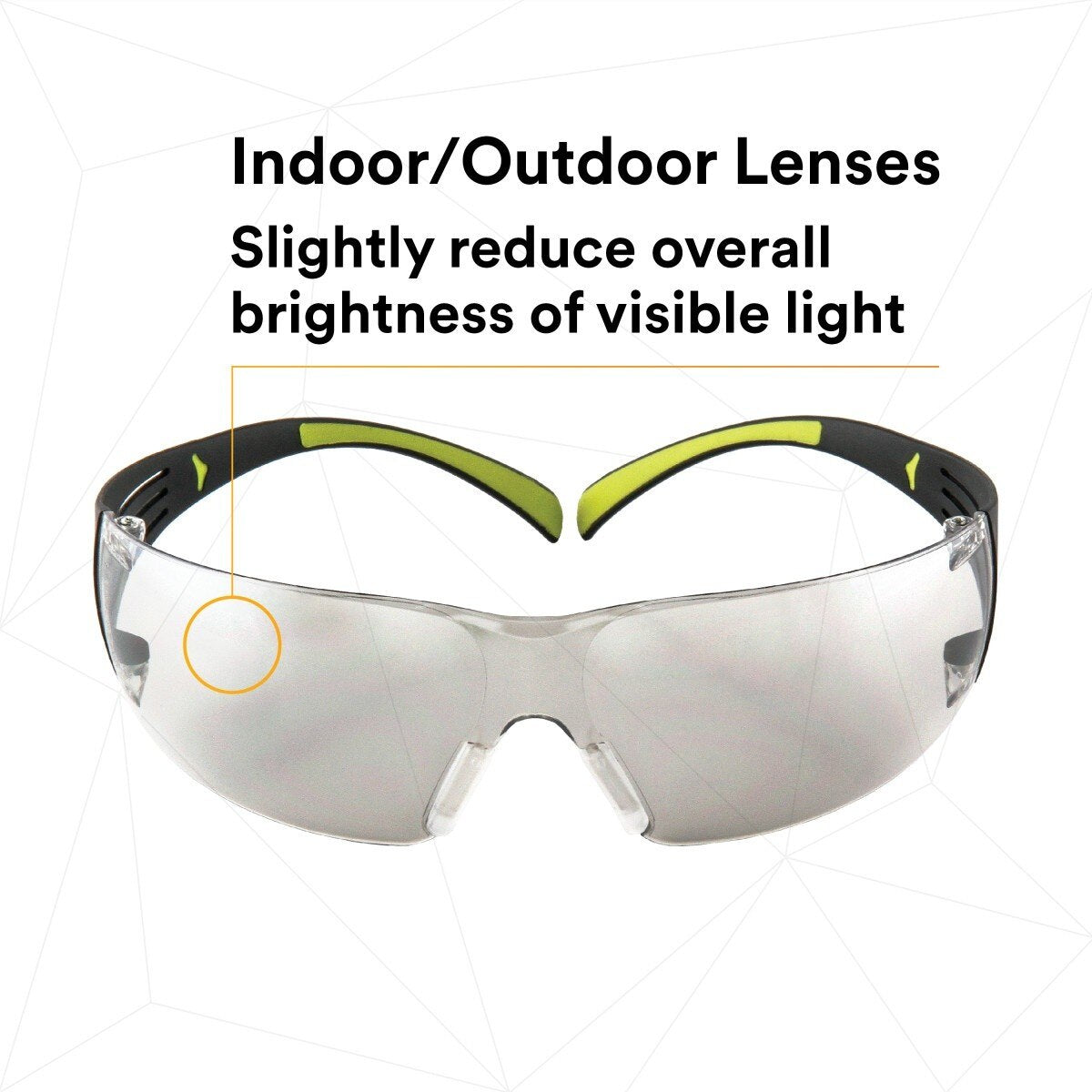 3M SF410AS SecureFit Anti-Scratch Indoor/Outdoor Mirror Lens Safety Glasses, Green/Black Frame, ANSI Z87 (SF410AS) (7100112436) (Case of 20)  - (20Pack) - 8