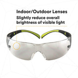 3M SF410AS SecureFit Anti-Scratch Indoor/Outdoor Mirror Lens Safety Glasses, Green/Black Frame, ANSI Z87 (SF410AS) (7100112436) (Case of 20)  - (20Pack) - 8
