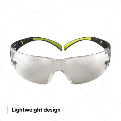 3M SF410AS SecureFit Anti-Scratch Indoor/Outdoor Mirror Lens Safety Glasses, Green/Black Frame, ANSI Z87 (SF410AS) (7100112436) (Case of 20)  - (20Pack) - 10