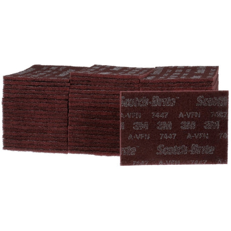 3M PO-HP 7447 Scotch-Brite Hand Pad 7447B Pro, PO-HP, A/O Very Fine, Maroon, 6 in x 9 in (7100112579) (60 Pack)