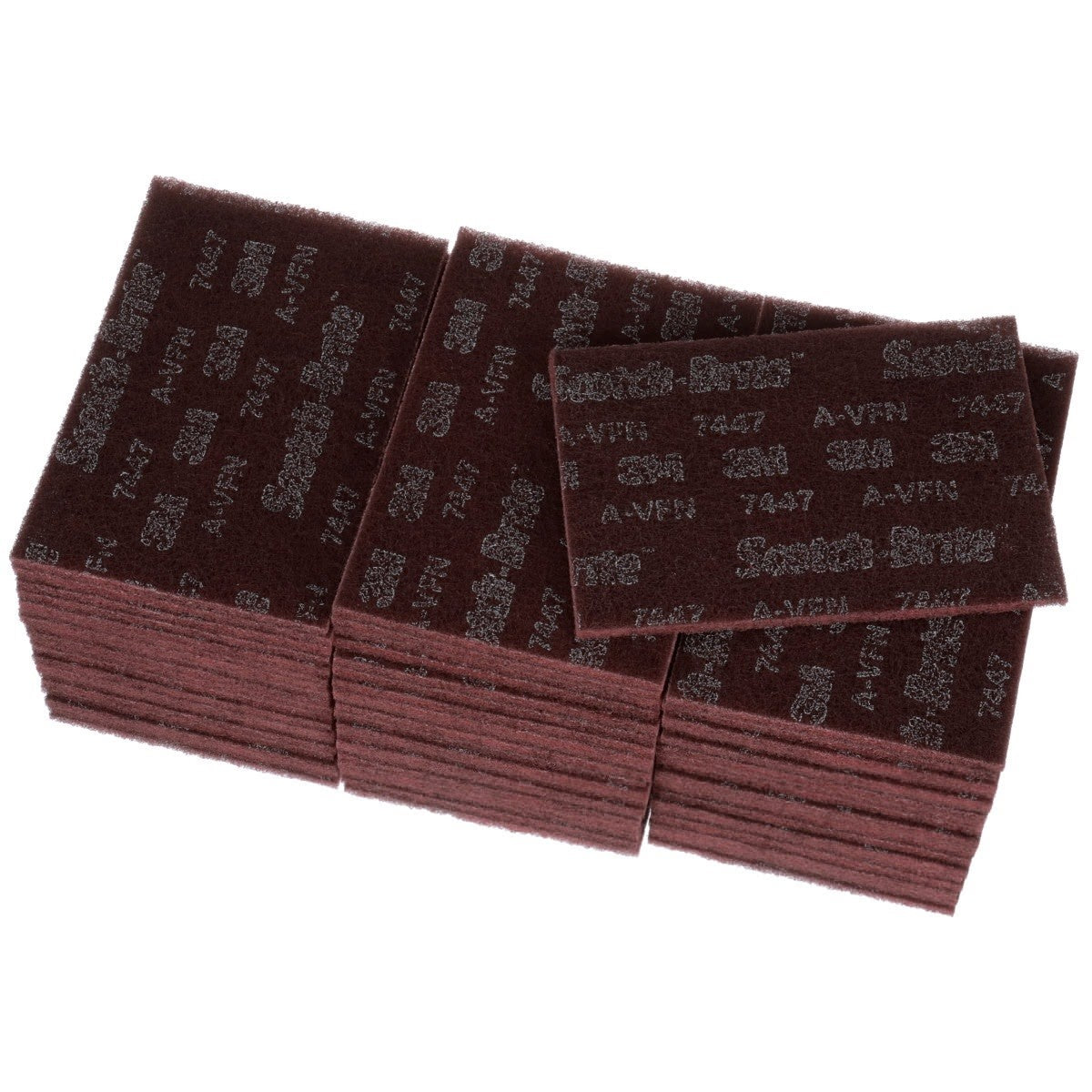 3M PO-HP 7447 Scotch-Brite Hand Pad 7447B Pro, PO-HP, A/O Very Fine, Maroon, 6 in x 9 in (7100112579) (60 Pack) - 2