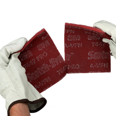 3M PO-HP 7447 Scotch-Brite Hand Pad 7447B Pro, PO-HP, A/O Very Fine, Maroon, 6 in x 9 in (7100112579) (60 Pack) - 7