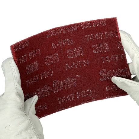 3M PO-HP 7447 Scotch-Brite Hand Pad 7447B Pro, PO-HP, A/O Very Fine, Maroon, 6 in x 9 in (7100112579) (60 Pack) - 9