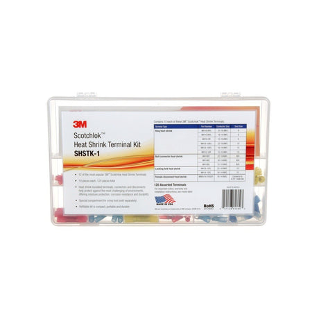 3M Heat Shrink Terminal Kit, Selection of 12 Terminals, Refillable Compact Portable Durable (SHSTK-1) (7100112733) (120 Pieces)  - (4Pack)