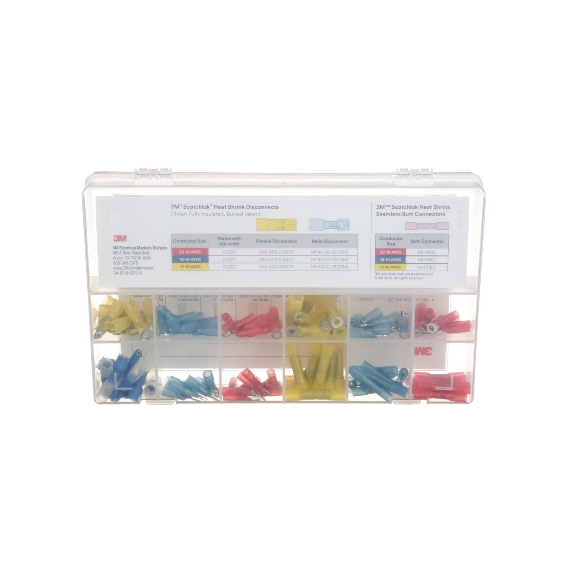 3M Heat Shrink Terminal Kit, Selection of 12 Terminals, Refillable Compact Portable Durable (SHSTK-1) (7100112733) (120 Pieces)  - (4Pack) - 5