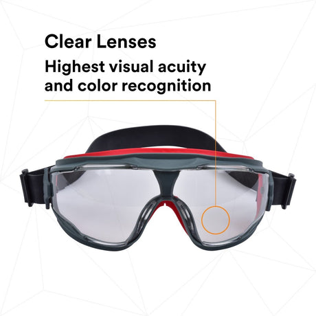 3M GG501NSGAF GoggleGear 500 Series Safety Goggles Clear Anti Fog Lens Neoprene Strap (7100112956)  - (10Pack) - 9