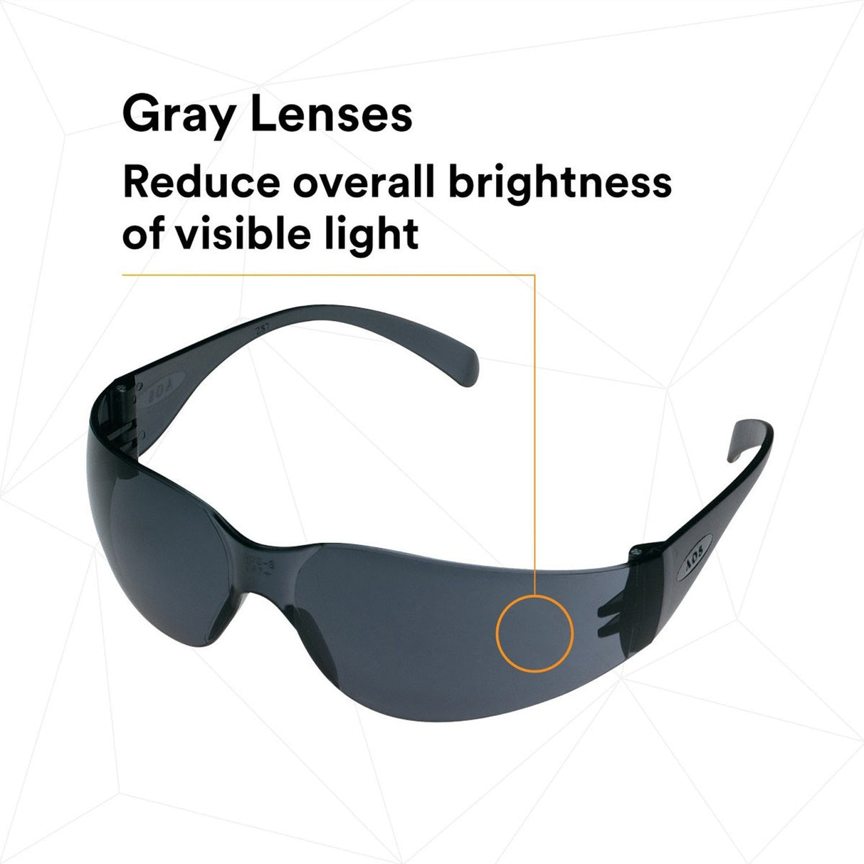 3M 11327-00000-20 11327 Virtua Safety Glasses, Gray Hard Coat Lens, Gray Frame, Unisex, ANSI Z87.1, UV Protection, Wraparound (7100114636)  - (20 Pack) - 6