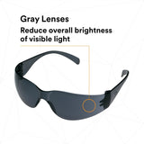 3M 11327-00000-20 11327 Virtua Safety Glasses, Gray Hard Coat Lens, Gray Frame, Unisex, ANSI Z87.1, UV Protection, Wraparound (7100114636)  - (20 Pack) - 6