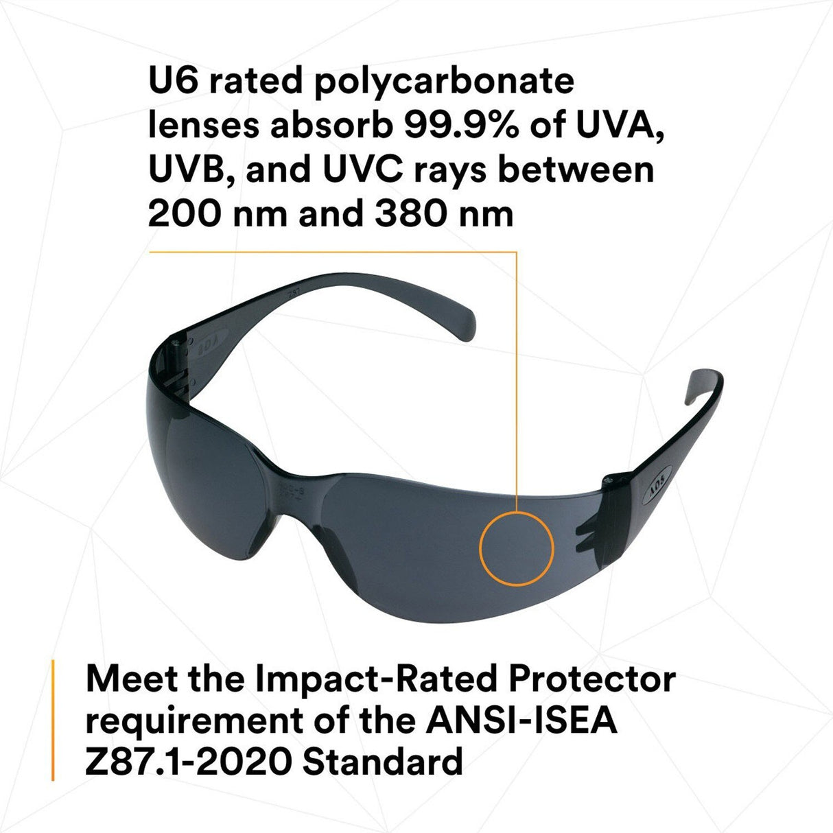3M 11327-00000-20 11327 Virtua Safety Glasses, Gray Hard Coat Lens, Gray Frame, Unisex, ANSI Z87.1, UV Protection, Wraparound (7100114636)  - (20 Pack) - 7