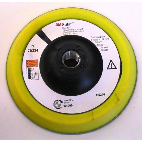 3M Stikit Disc Pad, PSA, Yellow, 5 in x 1/2 in, 5/8-11 Internal (70234) (7100114993)  - (5Pack)
