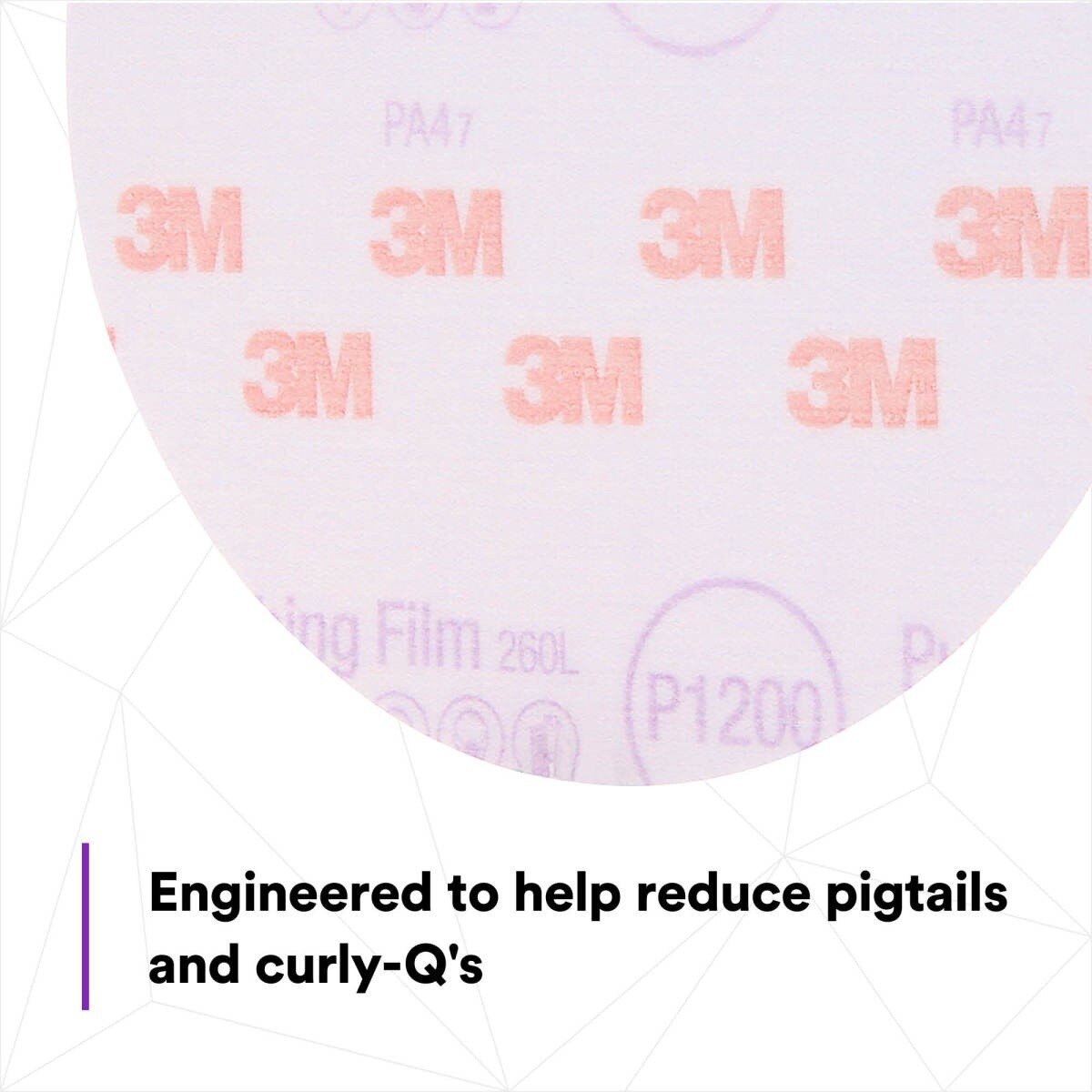 3M 260L 30668 Hookit Purple Finishing Film Abrasive Disc, Aluminum Oxide, P1200, Purple, 6 in, Clear Coat Sanding (7100122780) (200 Pack) - 4