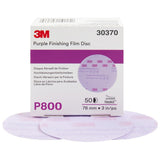 3M 260L 30370 Hookit Purple Finishing Film Abrasive Disc, Aluminum Oxide P800, 3 in (7100122788) (200 Pack)