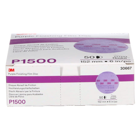 3M 260L 30667 Hookit Purple Finishing Film Abrasive Disc, P1500, Purple, 6 in (7100122795) (200 Pack) - 5