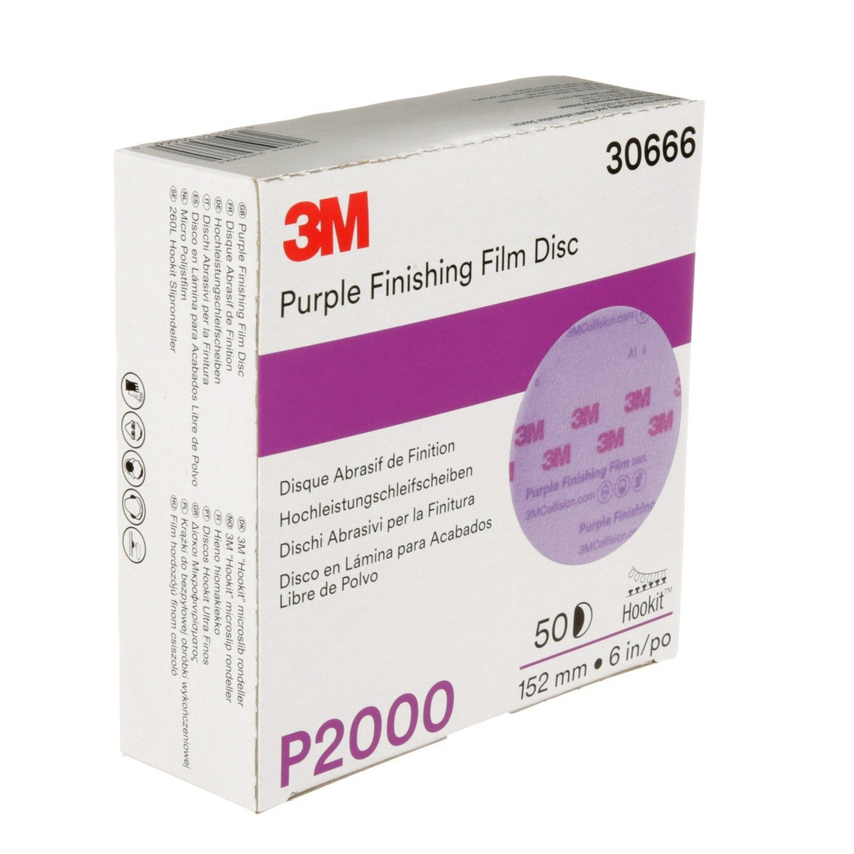 3M 260L 30666 Hookit Purple Finishing Film Abrasive Disc, P2000, Purple, 6 in (7100122798) (200 Pack) - 4