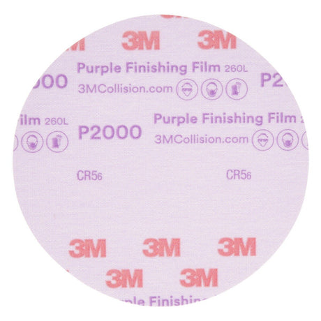 3M 260L 30666 Hookit Purple Finishing Film Abrasive Disc, P2000, Purple, 6 in (7100122798) (200 Pack) - 10