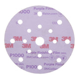 3M 34782 Hookit Purple Finishing Film Abrasive Disc, Dust Free, P1000, 6 in, Clear Coat Sanding, Paint Finishing (7100122800) (200 Pack)