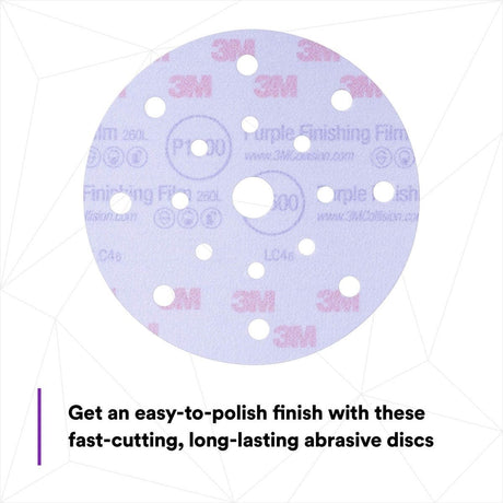 3M 34782 Hookit Purple Finishing Film Abrasive Disc, Dust Free, P1000, 6 in, Clear Coat Sanding, Paint Finishing (7100122800) (200 Pack) - 3