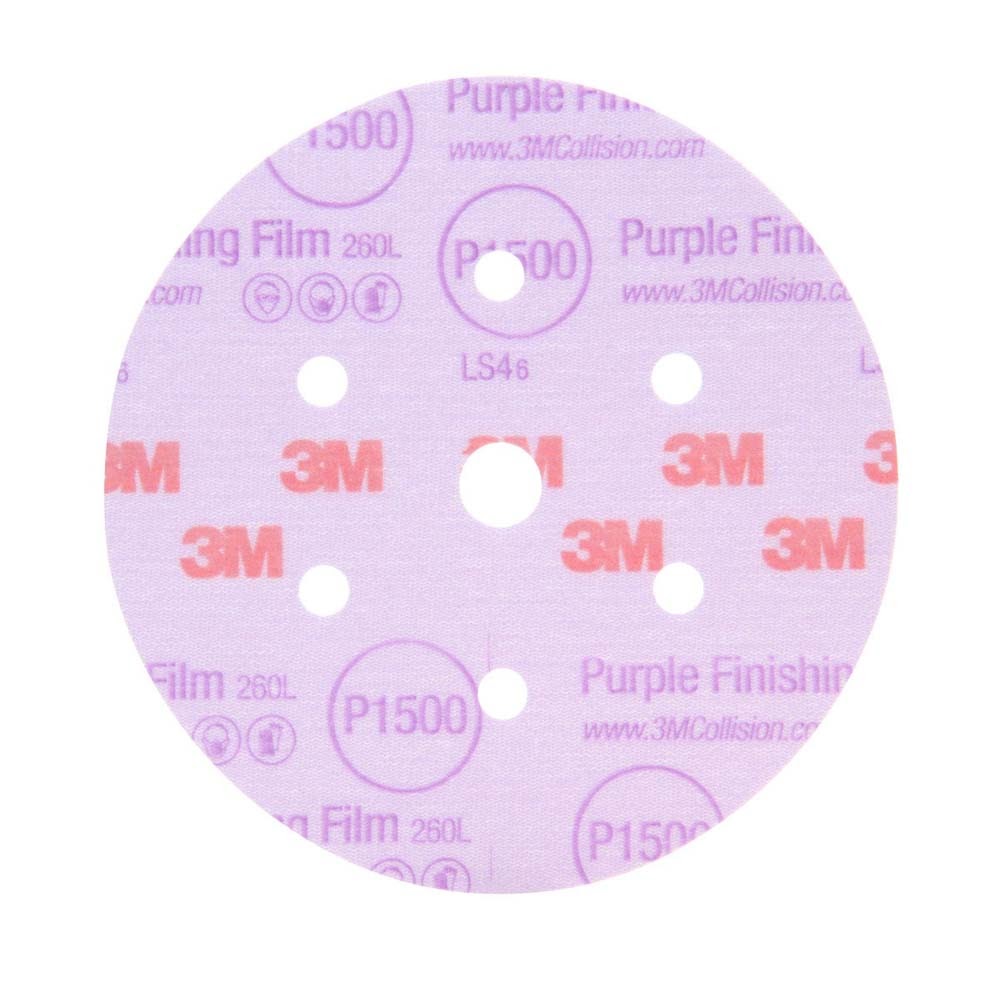 3M 30571 Hookit Purple Finishing Film Abrasive Disc 260L, 5 in, P600 (7100122801) (50 Pack) - 2