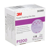 3M 260L 30368 Hookit Purple Finishing Film Abrasive Disc, P1200 Grit, 3 in (7100123056) (200 Pack) - 3