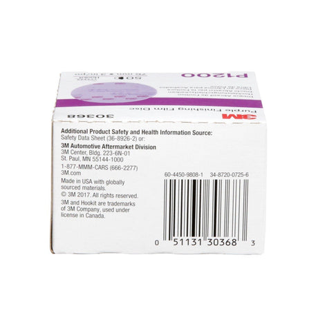 3M 260L 30368 Hookit Purple Finishing Film Abrasive Disc, P1200 Grit, 3 in (7100123056) (200 Pack) - 7