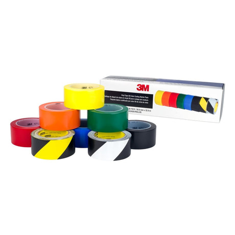 3M 5S Vinyl Tape Safety and 5S Color Coding Pack, 2 in x 36 yd, Assorted Colors (7100123108) (8 Pack) - 2