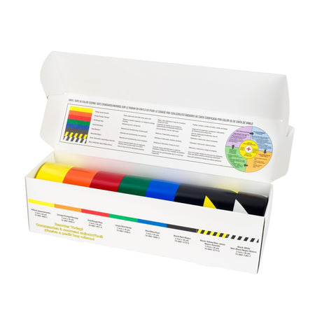 3M 5S Vinyl Tape Safety and 5S Color Coding Pack, 2 in x 36 yd, Assorted Colors (7100123108) (8 Pack) - 5